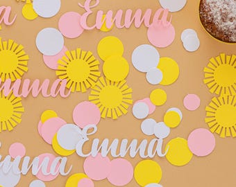 Sunshine Confetti, Sun Baby Shower, You are my Sunshine Birthday Decorations