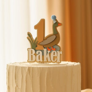One Lucky Duck Cake Topper, Mallard 1st Birthday Decorations, Duck Duck Two