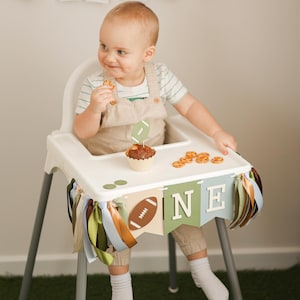 Football Highchair Banner, 1st Year Down Birthday