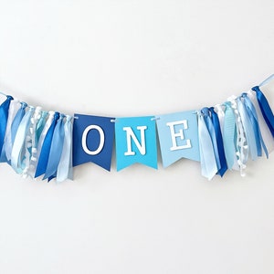 High Chair Banner, Boy Blue 1st Birthday, One Highchair Banner, First Birthday Decorations, One Year Party Decor, Boy Cake Smash, 1st Party