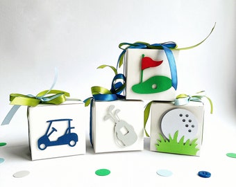 Golf Favor Boxes Hole in One Birthday Party Decorations Set of 12