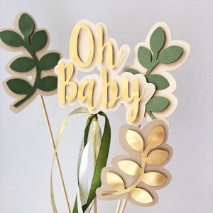 Sage Green Baby Shower Centerpieces, Greenery Decorations, Eucalyptus Baby Sprinkle, Oh Baby Topper, Table Centerpieces