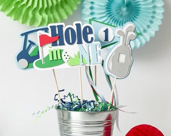 Hole in One Birthday Centerpieces Golf Boys First Birthday Party Decor Golf Themed Birthday Gift for Golfer Baby Golf Decor 4pcs