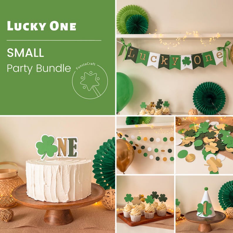 Lucky One Birthday Decorations, Party Bundle, Shamrock 1st Birthday, St. Patrick's Day Birthday