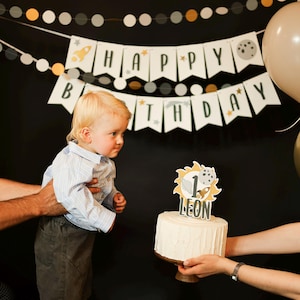 1st Trip Around the Sun Banner| Astronaut Themed Party Decorations | Rocket Ship Banner | First Trip Around the Sun Birthday