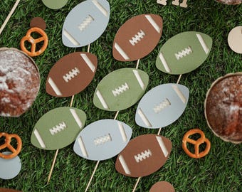 Fußball Cupcake Toppers - 1st Jahr Down Geburtstagsdekorationen