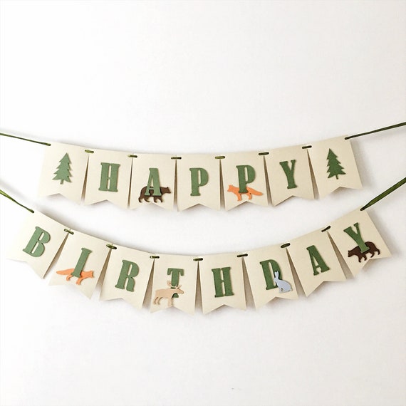 1st Birthday Decor, Woodland Bunny and Mushroom One Banner