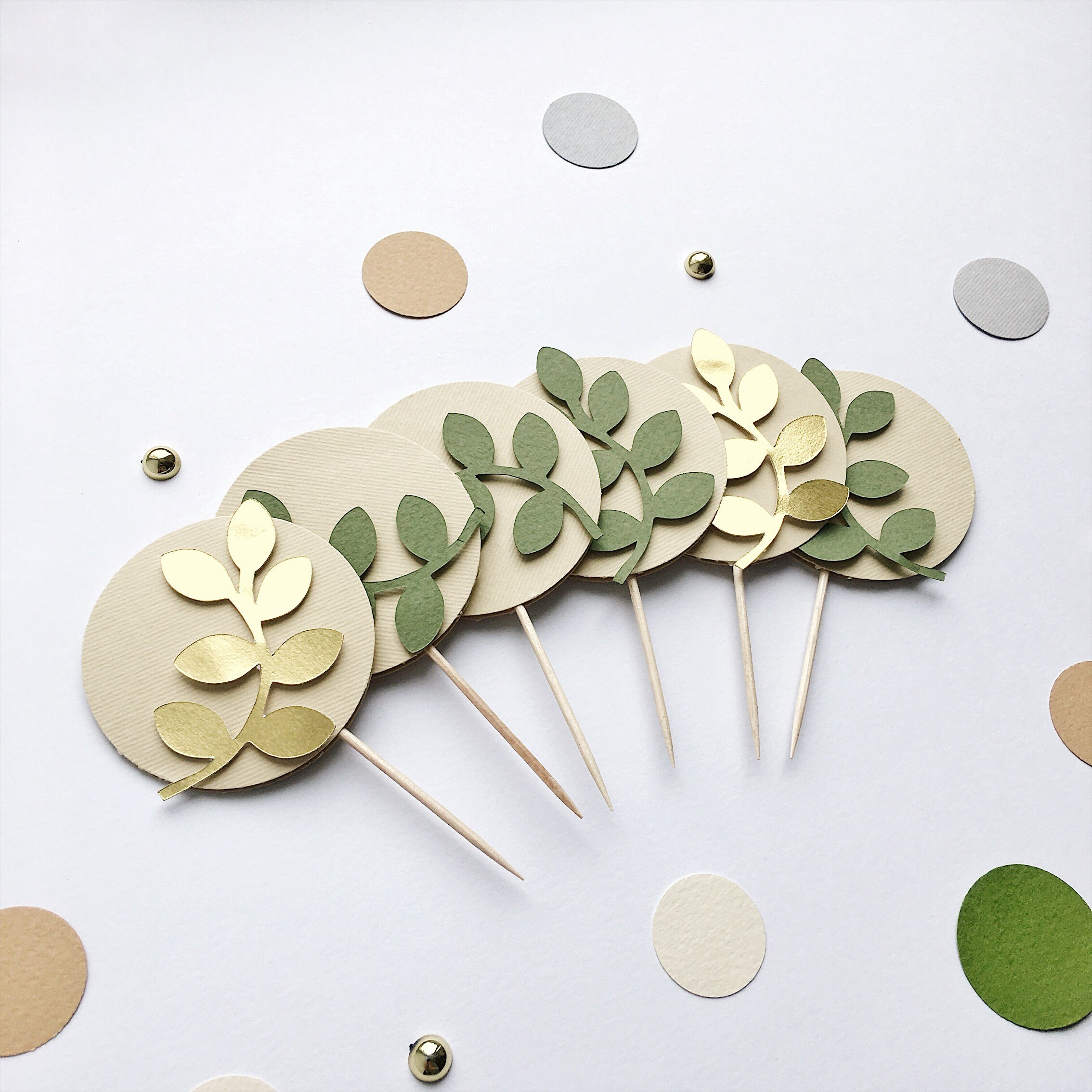 Greenery Cupcake Toppers Greenery Baby Shower Decoration Green - Etsy