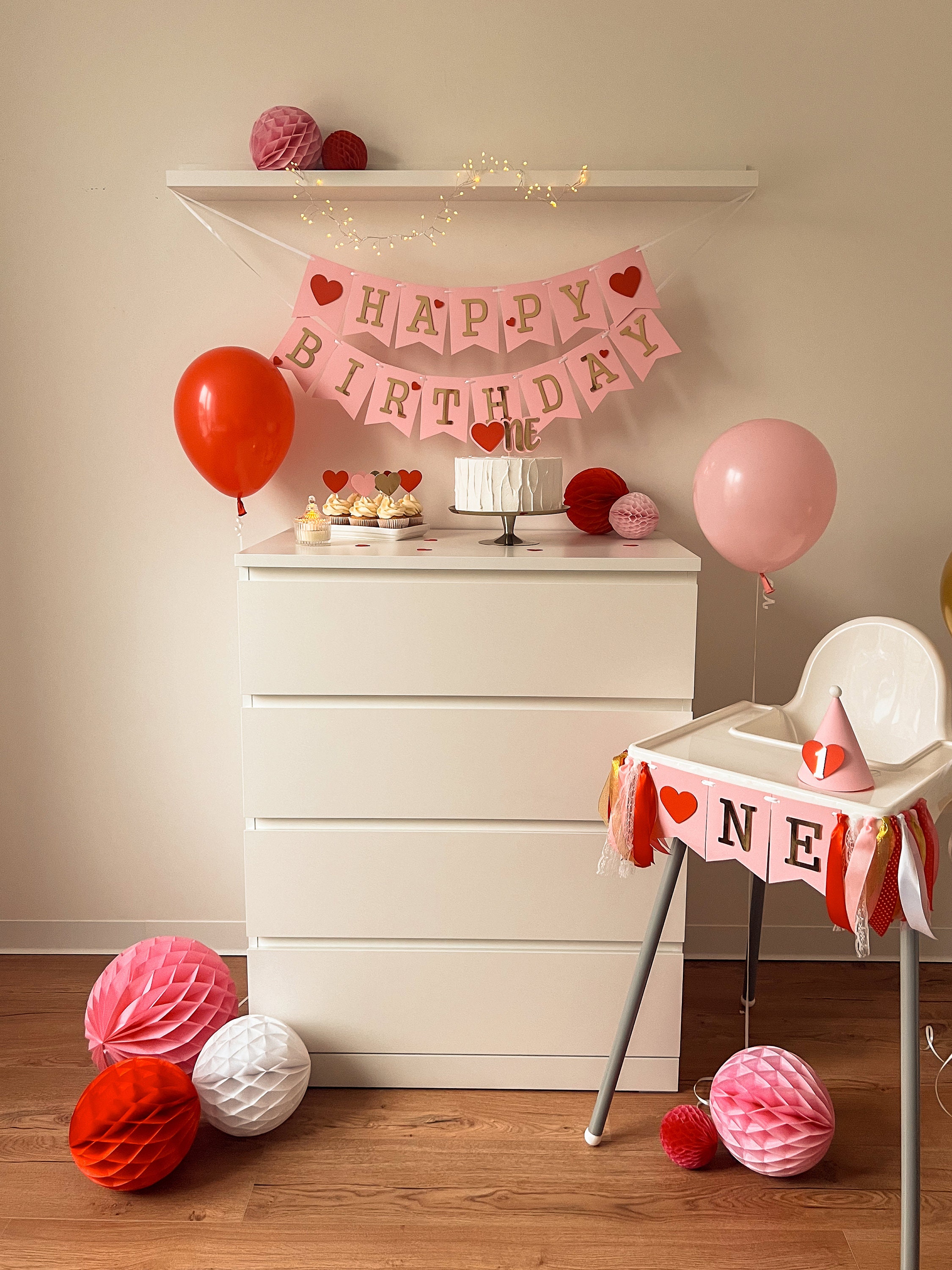 Banner per seggiolone per il primo compleanno di San Valentino