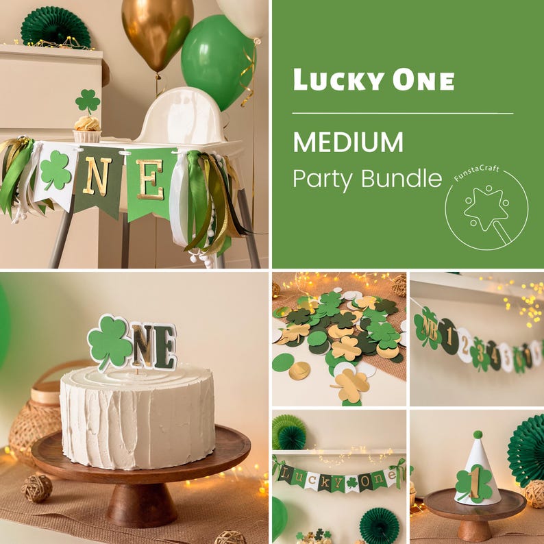 Lucky One Birthday Decorations, Party Bundle, Shamrock 1st Birthday, St. Patrick's Day Birthday