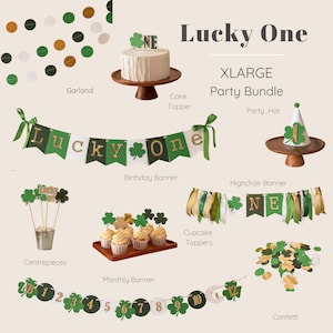 Lucky One Birthday Decorations, Party Bundle, Shamrock 1st Birthday, St. Patrick's Day Birthday