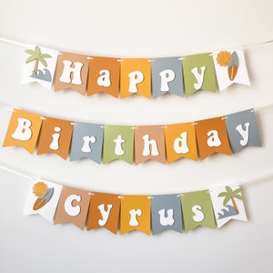 Surf Birthday Banner, The Big One Surfboard Decorations, Beach 1st Birthday Party, Wave Banner