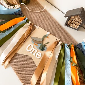 One Lucky Duck High Chair Banner - Mallard 1st Birthday Decorations