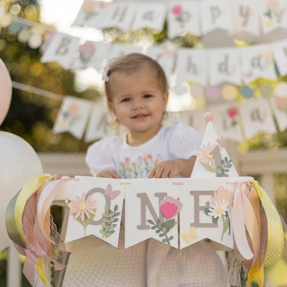 Wildflower Highchair Banner - Wild and Onederful Birthday - One Flower Decor RTS