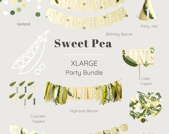 Sweet Pea Deko-Set für den 1. Geburtstag