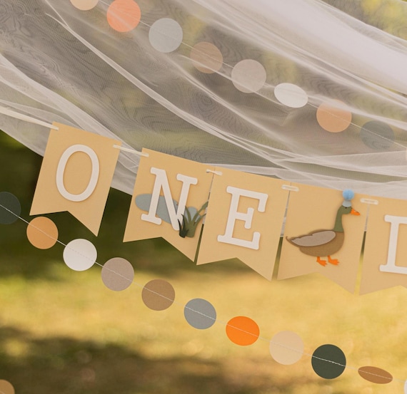 One Lucky Duck Banner, Mallard 1st Birthday Decorations, One Year Old Boy Birthday, One Lucky Duck First Birthday Sign, Personalized Banner