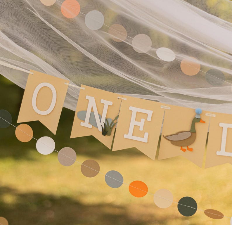 One Lucky Duck Banner, Mallard 1st Birthday Decorations, One Year Old Boy Birthday, One Lucky Duck First Birthday Sign, Personalized Banner