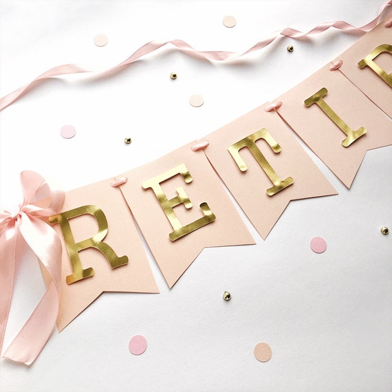 Retirement Banner Custom Women Retirement Party Decoration Etsy
