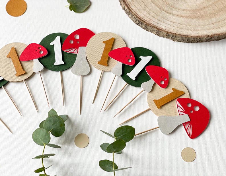 Mushroom Highchair Banner, Fairy First Birthday, Toadstool Party Decor image 17