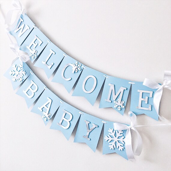 Winter Boy Baby Shower Banner Winter Onederland Boy Blue Etsy