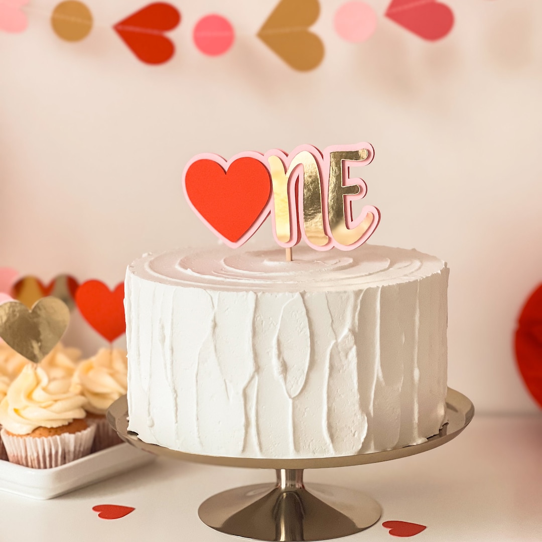 Our Sweetheart Cake Topper, Valentines Day Birthday Party, Red Heart ...