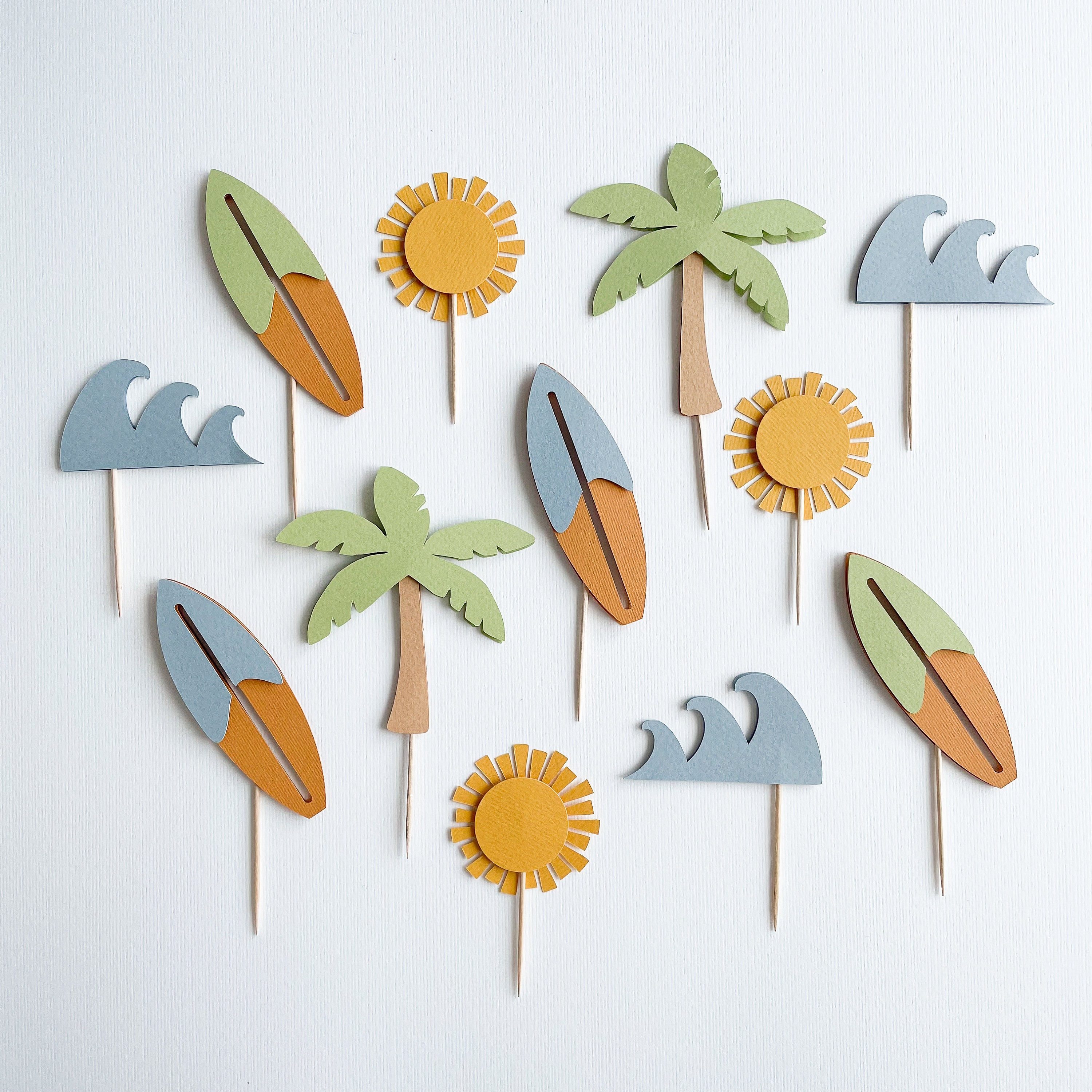 24 Stück Surfen Cupcake Topper – Glitzernde Deko-Picks Für Surf-Party, Geburtstag & Babyshower