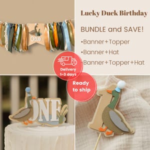 One Lucky Duck High Chair Banner - Mallard 1st Birthday Decorations