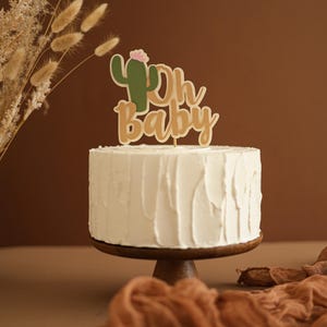 Cactus Oh Baby Cake Topper, Southwestern Theme, Rustic Cake Topper