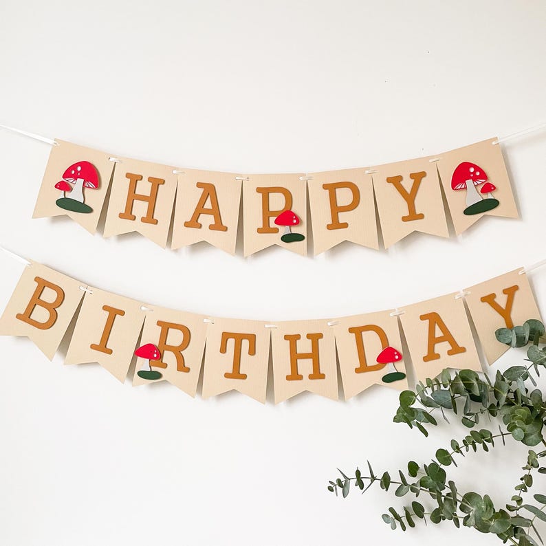 Mushroom Highchair Banner, Fairy First Birthday, Toadstool Party Decor image 8