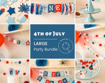 4. Juli Geburtstags-Bundle - Inbezug auf den Unabhängigkeitstag - Partydekoration - Unser kleiner Feuersturm