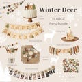 Deer Winter Onederland 1st Birthday Bundle, One Deerful Woodland Winter Decorations product logo