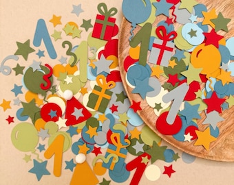 Confeti de cumpleaños "Diversión para cumplir un año" - Decoraciones de fiesta retro y coloridas