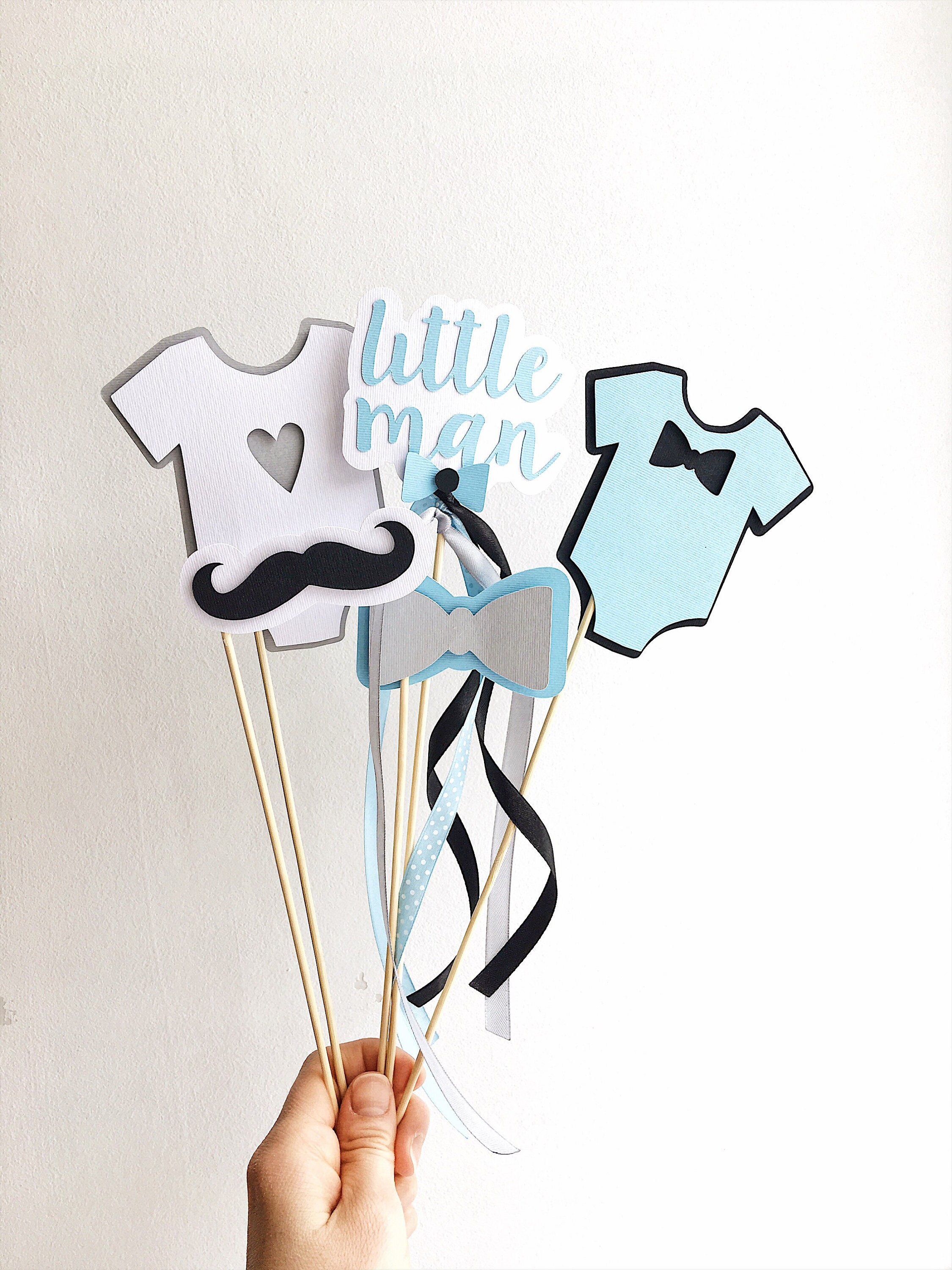 Little Man Centerpieces Little Man Baby Shower Decorations Etsy