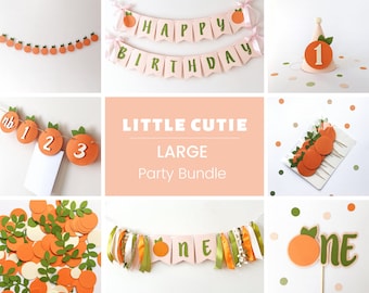 Little Cutie 1st Birthday Bundle, Clementine Decorations, One Little Cutie