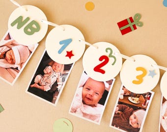 Fun to be One Geburtstag Monat Foto Banner - Retro Farbe Party Dekorationen