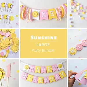 You Are My Sunshine Birthday Decorations, Girl First Birthday Party Bundle, Sunshine 1st Birthday, Sunshine Party Decor, Custom Name Banner