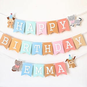 Happy Birthday Dog Banner – Süßes Welpen-Banner Für Die Geburtstagsparty, Bunt & Wiederverwendbar