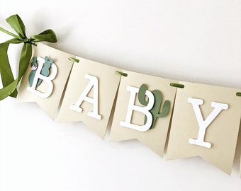 Banner de cactus para baby shower, baby shower de fiesta, decoraciones de cactus, baby shower de tacos del suroeste