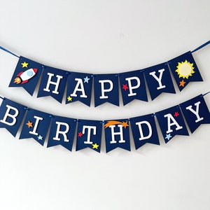 Space Birthday Banner, 1st Trip Around the Sun, Outer Space