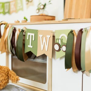 Tractor Highchair Banner, 2nd Birthday Decorations, Red Tractor 1st Birthday