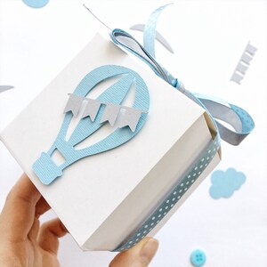 Hot Air Balloon Favor Boxes up up and Away Baby Shower Gift Boxes Cloud ...