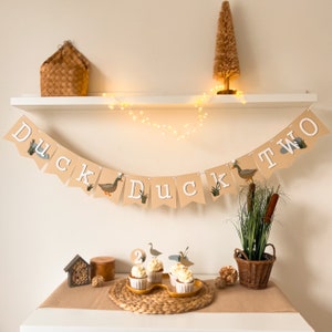 Duck Duck Two, 2nd Birthday banner, Mallard Duck Party