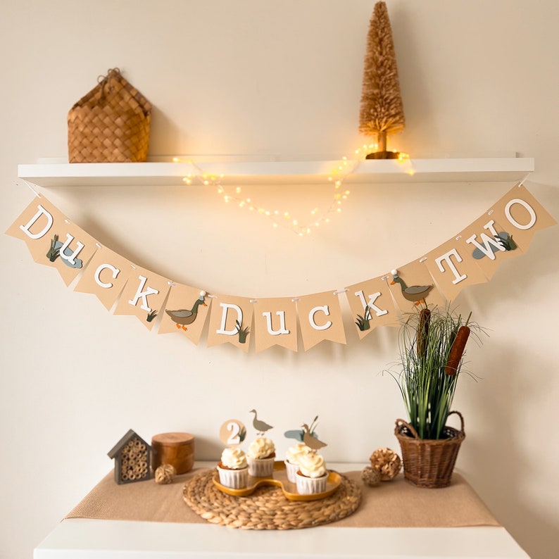 Duck Duck Two, 2nd Birthday banner, Mallard Duck Party