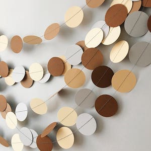 Safari Baby Shower Garland, Party Backdrop, Safari Garland, Woodland Birthday, Paper Dot Garland