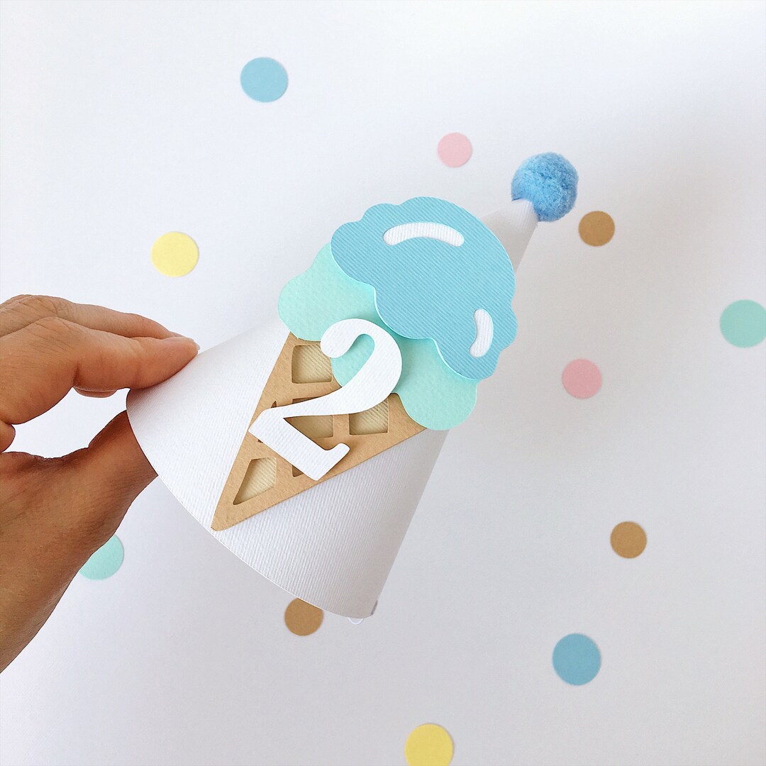 Ice Cream Party Hat, Two Sweet Birthday, 2nd Birthday Decorations, Ice Cream Party, Kids