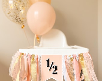 1/2 Geburtstag Kinderstuhl Banner - auf halbem Weg zu einem Dekor