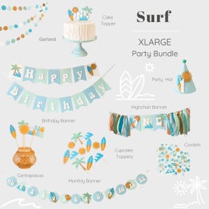 The Big One-verjaardagsbundel, 1e verjaardagsdecoratie surfstrand