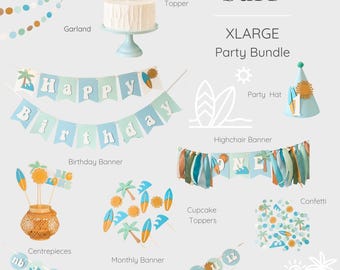 The Big One Birthday Bundle, Surf Beach Dekorationen zum 1
