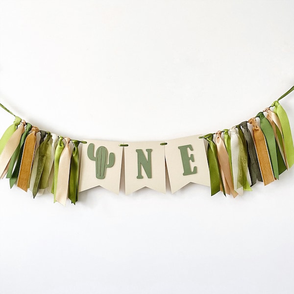 Cactus High Chair Banner, First Birthday Decorations, Prickly Pair, One Banner, Fiesta Highchair Banner, Cactus Banner