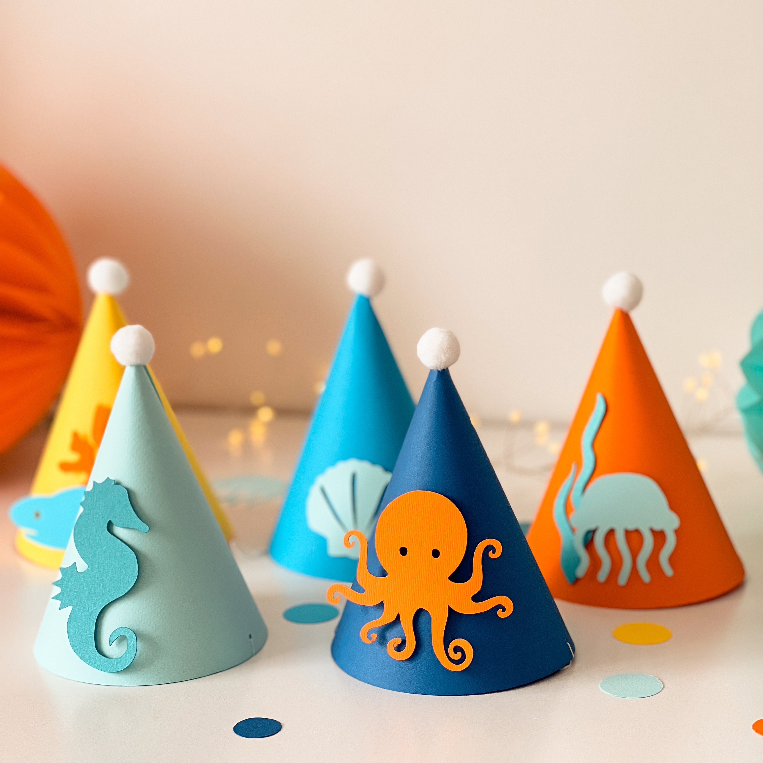 Under the Sea Party Hats, Ocean Theme Birthday, Ocean 